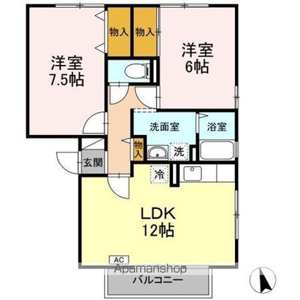 トゥインクル東中田[2LDK/58.81m2]の間取図
