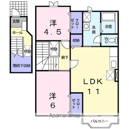バードタイニー[2LDK/59.77m2]の間取図