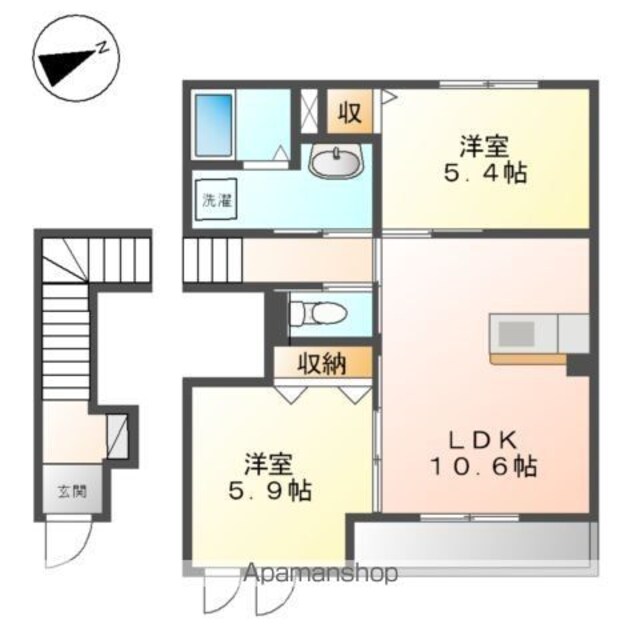レゴリス[2LDK/54.48m2]の間取図