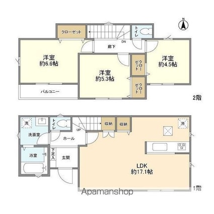 Ｋｏｌｅｔ西八王子０８[3LDK/81.14m2]の間取図