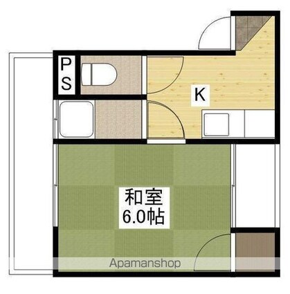 コーポ藤原[1K/20.63m2]の間取図