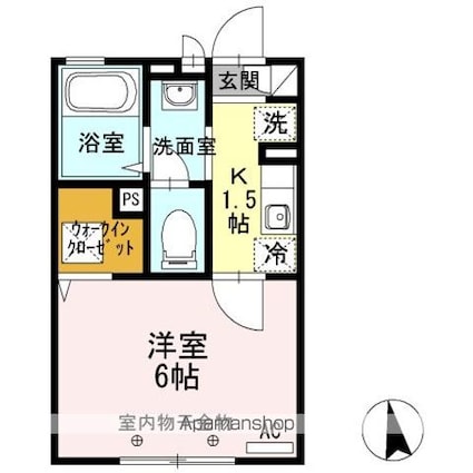 アビテ西新小岩[1K/21.74m2]の間取図