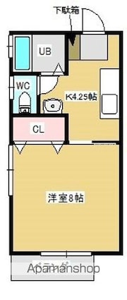 ジュネス大内Ⅵ[1K/26.49m2]の間取図