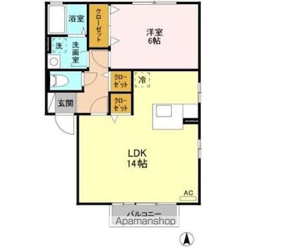 グランパーク　Ｂ[1LDK/47.94m2]の間取図