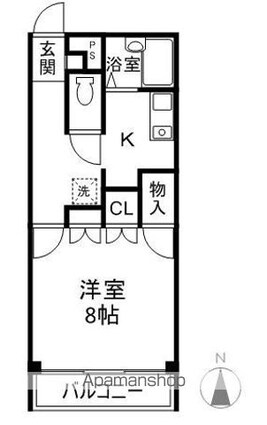 プリムローゼ青木島[1K/28.44m2]の間取図
