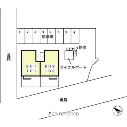 ウィルモア山泉[2DK/44.18m2]の配置図
