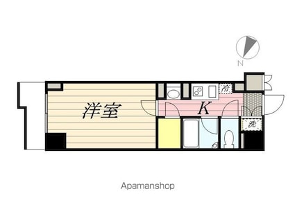 ルーブル三軒茶屋参番館[1K/25.65m2]の間取図