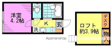 ジョンシェ高円寺[1R/13.52m2]の間取図