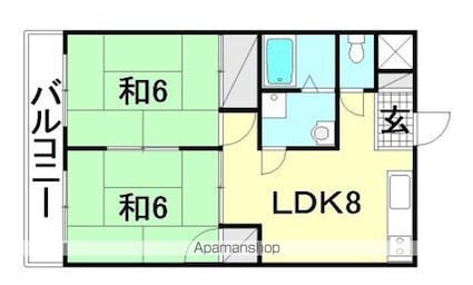 フェアフィールド[2LDK/43.74m2]の間取図