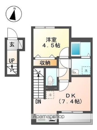 ＪｕｈａｍｏａⅡ　ージュハモアー[1DK/35.67m2]の間取図