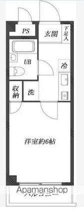 東京都練馬区豊玉北５丁目[1K/18.6m2]の間取図