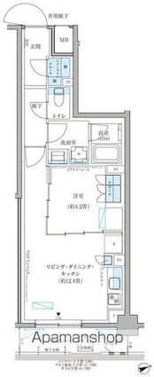 パークアクシス文京本郷[1LDK/43.75m2]の間取図