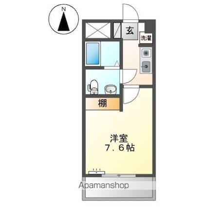 ウエストビレッジ３４１[1K/24.84m2]の間取図