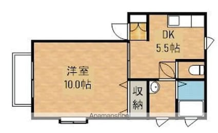 コーポＲＡＩＴＯ[1DK/34.71m2]の間取図