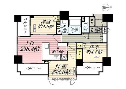 セルアージュ横濱鶴見アストレ[3LDK/63.32m2]の間取図