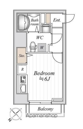 ＮーＳｔａｇｅ豊田[1R/21.31m2]の間取図