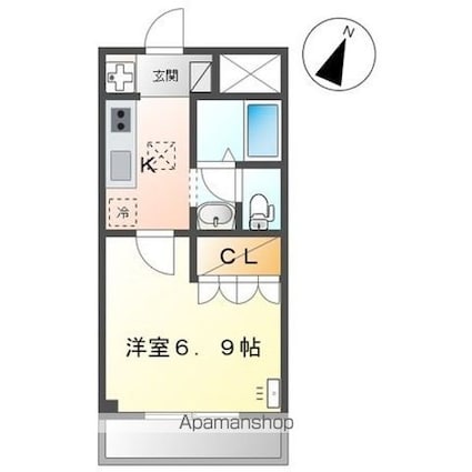 コンフォース長等[1K/24.84m2]の間取図