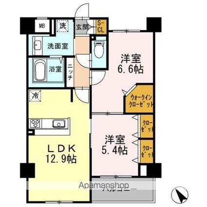 ブランドール東百舌鳥[2LDK/60.04m2]の間取図