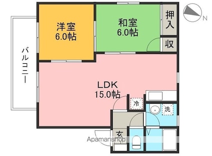 ハイツサバイ　Ｃ棟[2LDK/54m2]の間取図