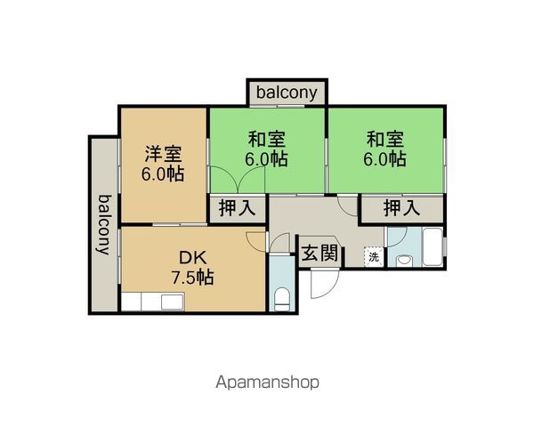 浅野ことぶきマンションの間取り写真