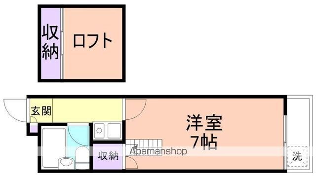 和歌山県和歌山市秋月[1K/20m2]の間取図