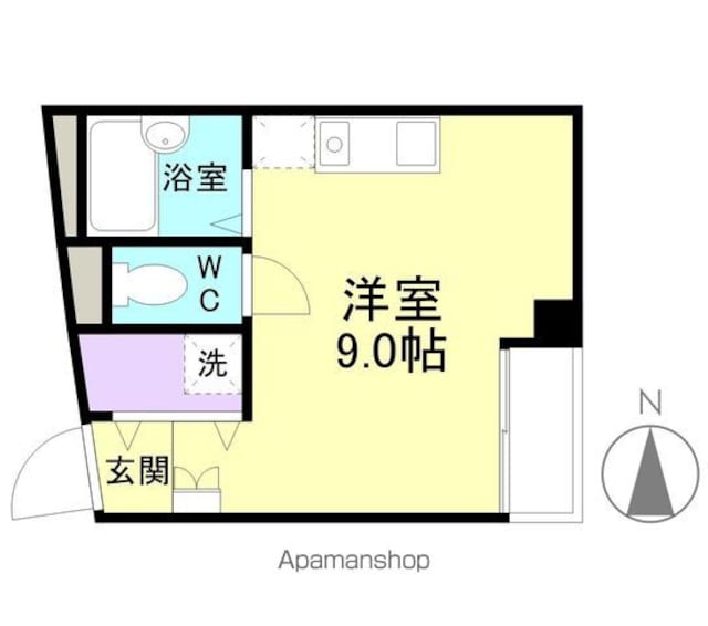 和歌山県和歌山市紀三井寺[1R/22.3m2]の間取図