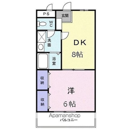 カンパーニュ塩上　Ⅰ[1DK/35.1m2]の間取図