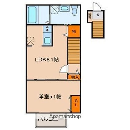 シャングリラ[1LDK/36.74m2]の間取図