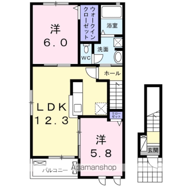 ＣＲＥＳＴＶＩＬＬＡ　Ⅱ[2LDK/57.25m2]の間取図