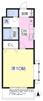 サンシャイン久米[1DK/31.95m2]の間取図
