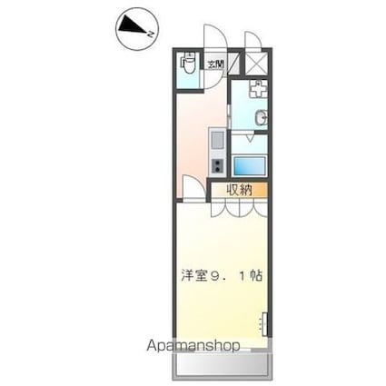 アンジェリーク[1K/29.7m2]の間取図