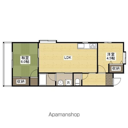 広島県広島市安佐北区可部南５丁目[2LDK/54.4m2]の間取図