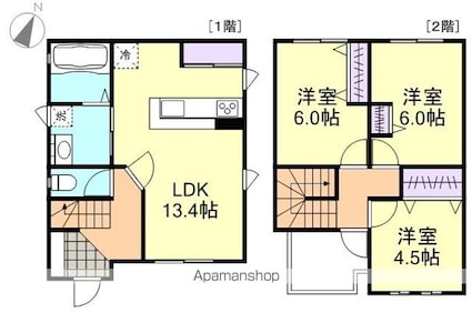 岡山県倉敷市児島田の口３丁目[3LDK/72.04m2]の間取図