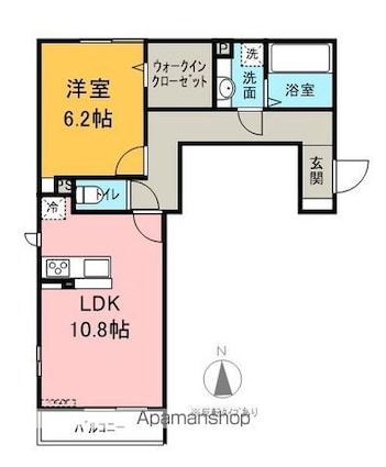 ベルクレール[1LDK/47.6m2]の間取図
