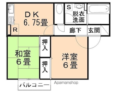 セジュールＭＥ諏訪Ａ棟[2DK/47.8m2]の間取図