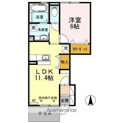アリエッタ[1LDK/42.51m2]の間取図