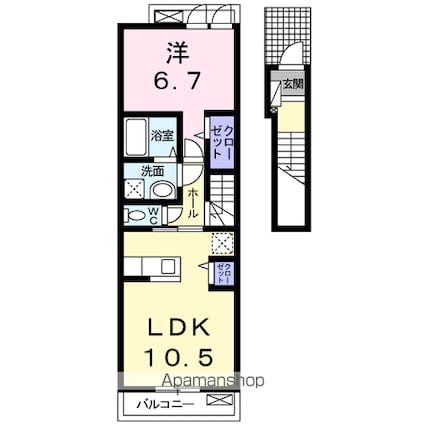 リヴィスタ[1LDK/45.07m2]の間取図