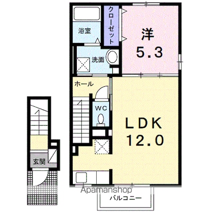 レジデンスＴ・ＮＯＲＴＨ[1LDK/43.32m2]の間取図