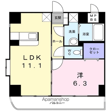 クレオ・テラ　本八幡[1LDK/40.04m2]の間取図