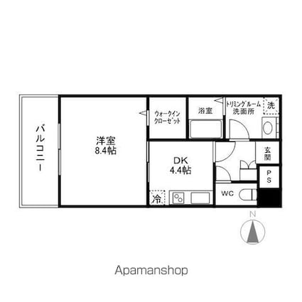 サンステージ泉[1DK/35.2m2]の間取図
