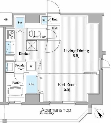 パティオスクエア御茶ノ水[1LDK/41.54m2]の間取図