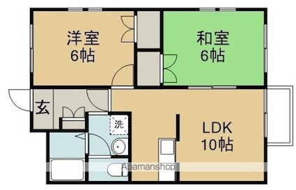 コーポ花水木[2LDK/49.67m2]の間取図