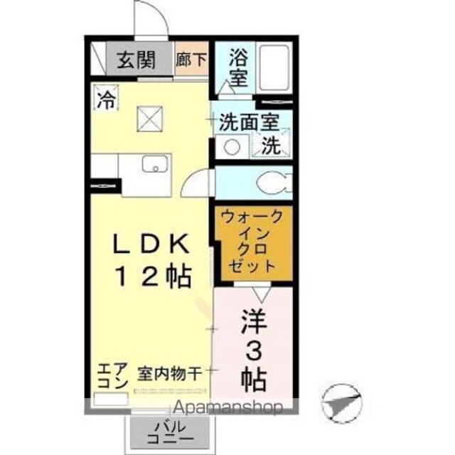 パインズコートⅡ[1LDK/37.53m2]の間取図