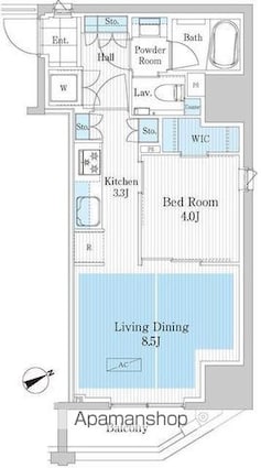 パークアクシス浅草橋Ⅱ[1LDK/40.27m2]の間取図