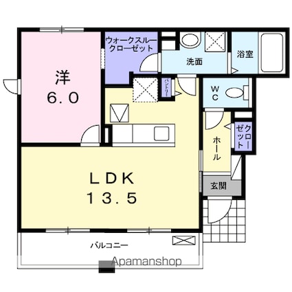 サンモール・Ｙ[1LDK/47.91m2]の間取図