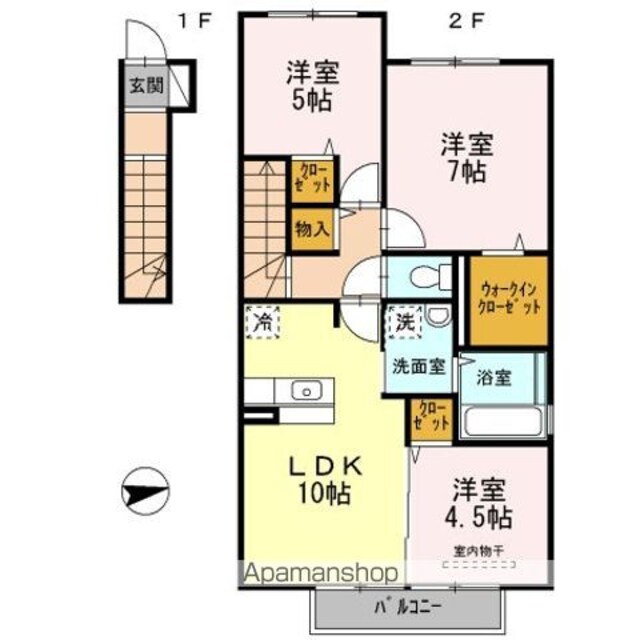 コーラルヴィラ　松島Ⅱ[3LDK/66.97m2]の間取図