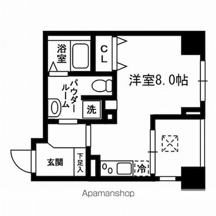レジディア東日本橋[1R/23.66m2]の間取図