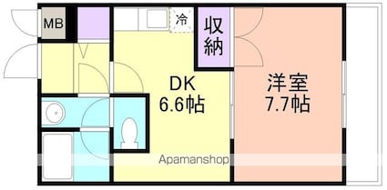 和歌山県和歌山市三葛[1DK/32m2]の間取図