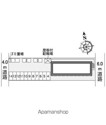 レオパレスサルドセジュール[1K/22.35m2]の配置図