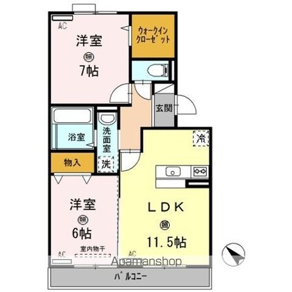 和歌山県和歌山市加納[2LDK/58.07m2]の間取図